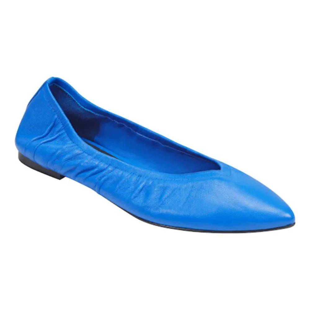 SIGERSON MORRISON LAHELA 7.5 Women's Flat Shoe Blue Retro Quiet Luxury New - Picture 2 of 10